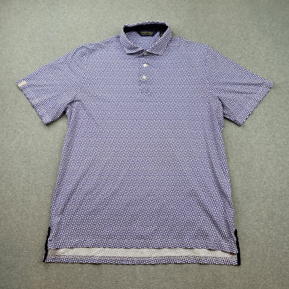 Polo Golf Ralph Lauren Polo Shirt Mens Large Purple Geometric Short Sleeve